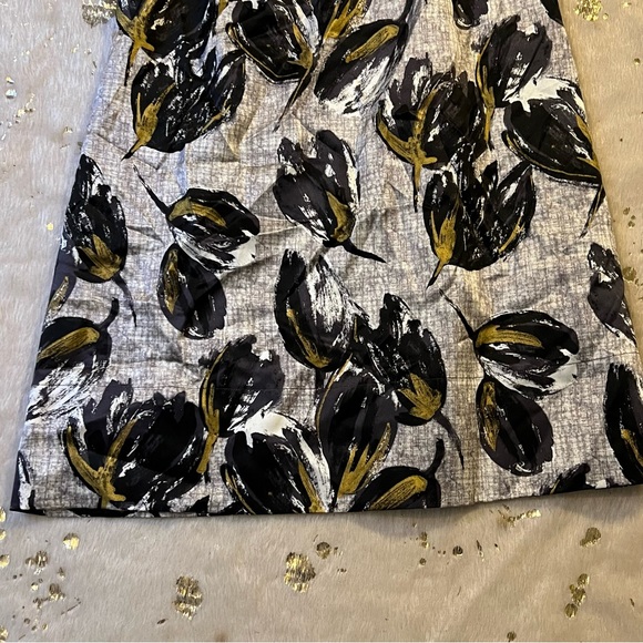 Rebecca Taylor 10 Black Gray Floral Silk Dress - Picture 3 of 10
